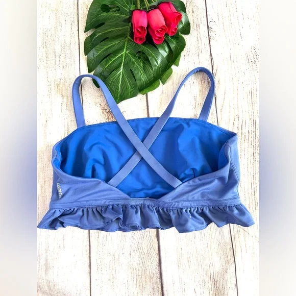 Free People Women’s Blue Plie All Day Ruffle Sports Bra In African Violet - Picture 4 of 8